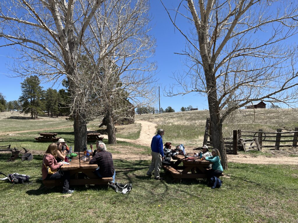 Residents of Douglas and Elbert Counties share lunch as they plan future Wild Ones Front Range meetups.