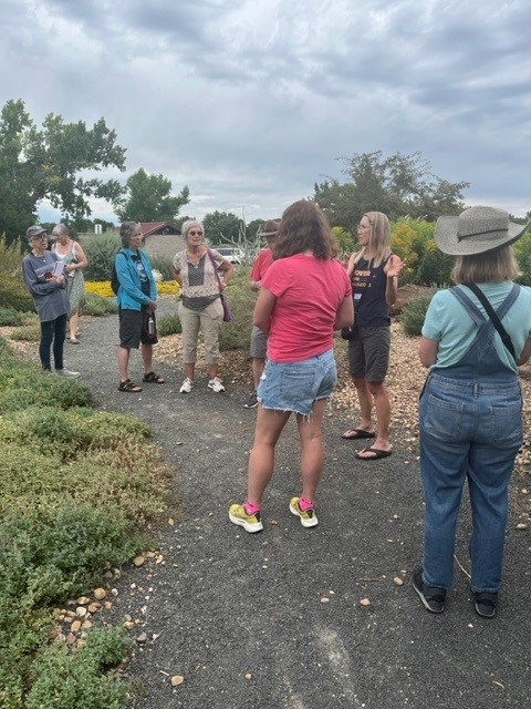 Tour host and Jefferson County WOFR Regional Coordinator, Laurel Starr, shares Colorado native plant gardening resources